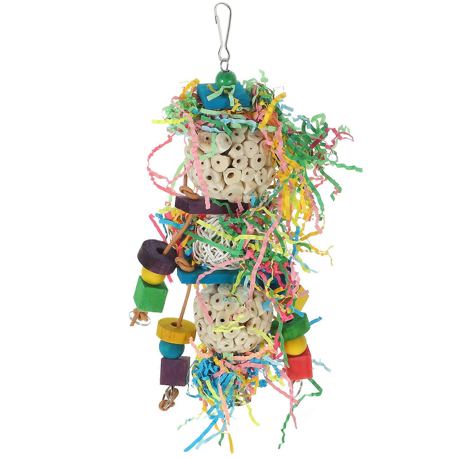Bird Chewing Toy Parrot Toy for Cage Hanging 4Pcs