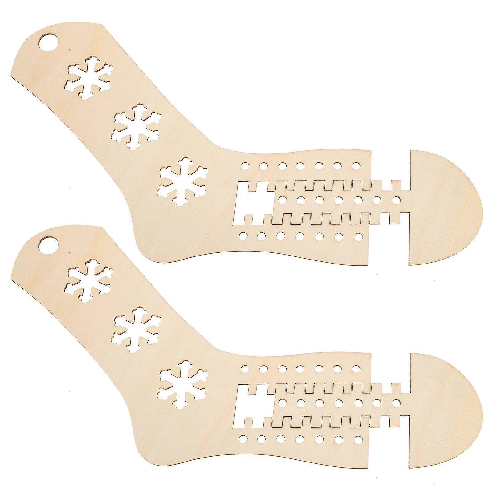Knitting Sock Blockers Wooden 4Pcs for DIY Sock Blocking and Display