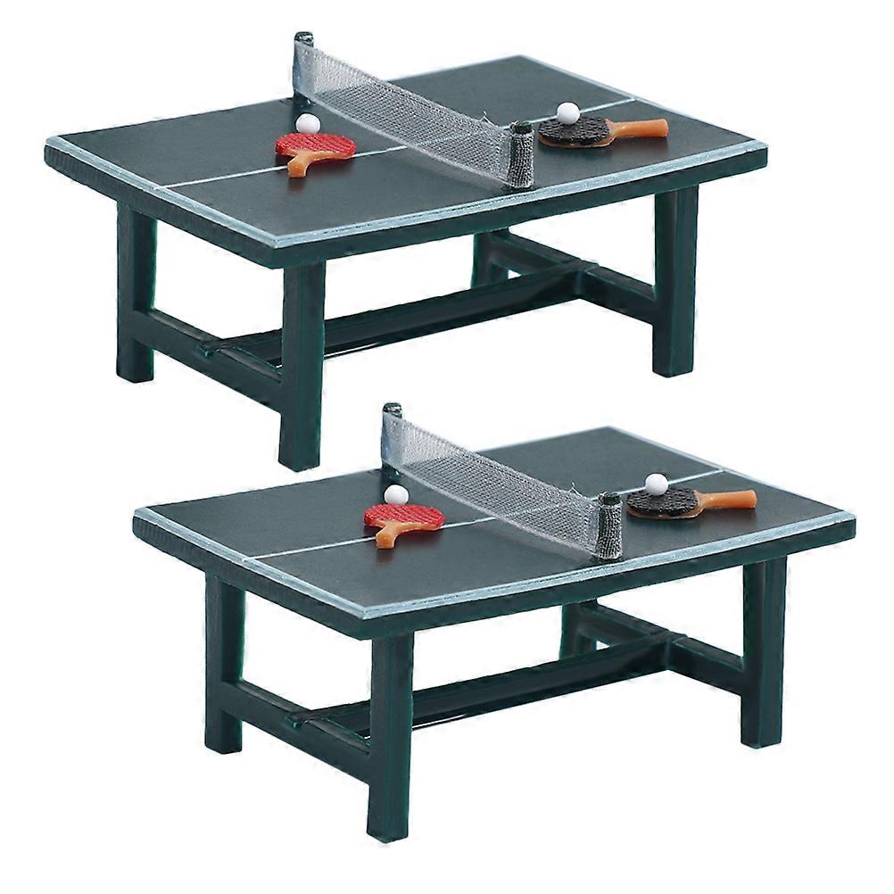 Dollhouse Table Tennis Paddle for Micro Landscape Decoration 4Sets Included