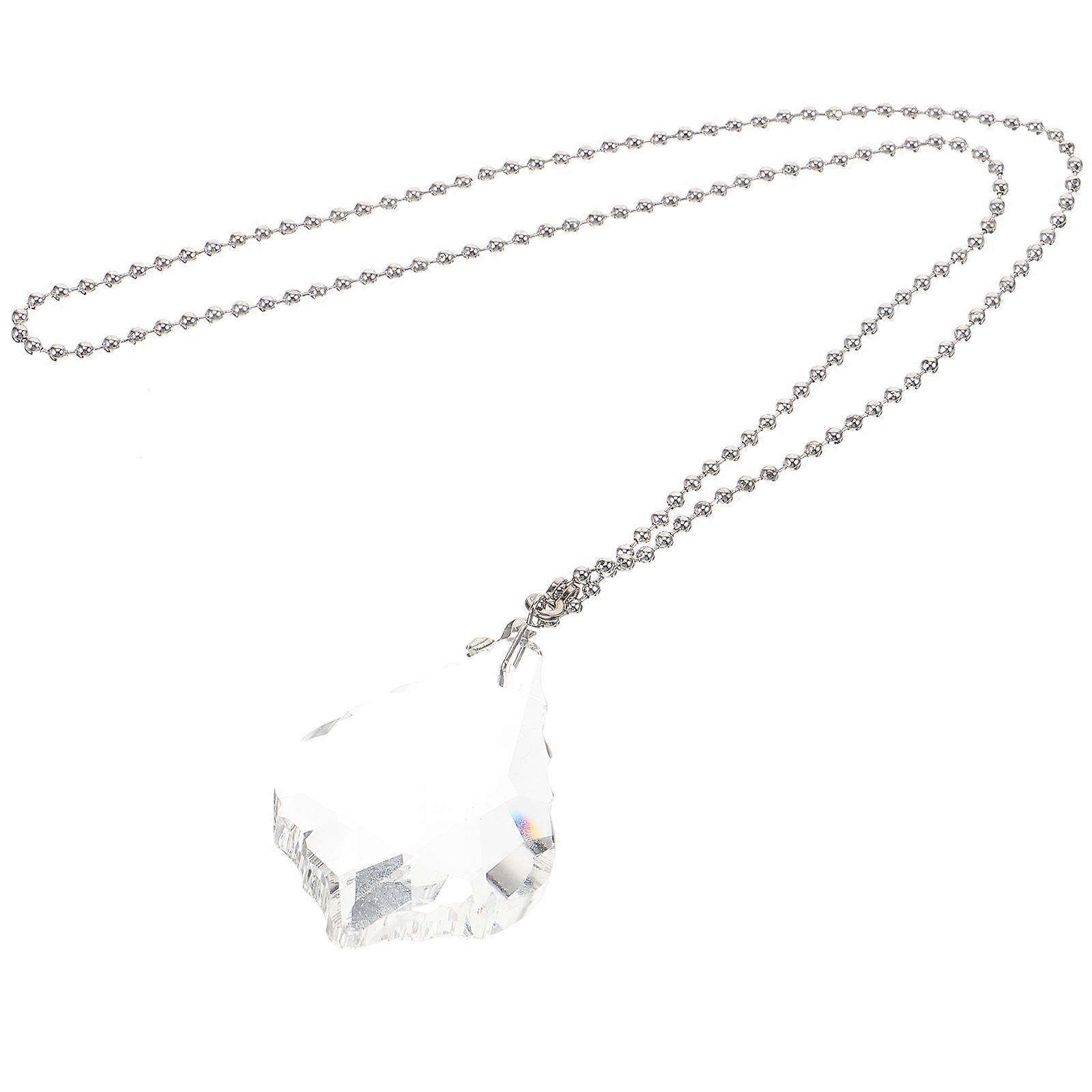 Silver Crystal Fan Pull Chain Beaded Lighting Pull Chain Accessory 2Pcs