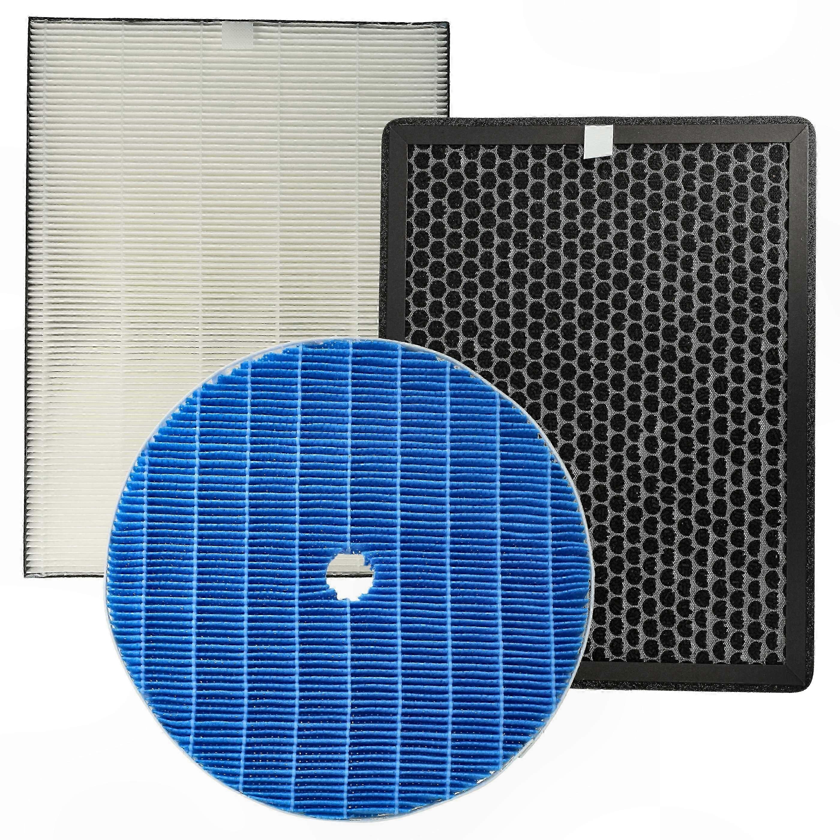 3-Piece Filter Set for Air Purifiers - HEPA, Activated Carbon, Humidification Element-Compatible with Multiple Models