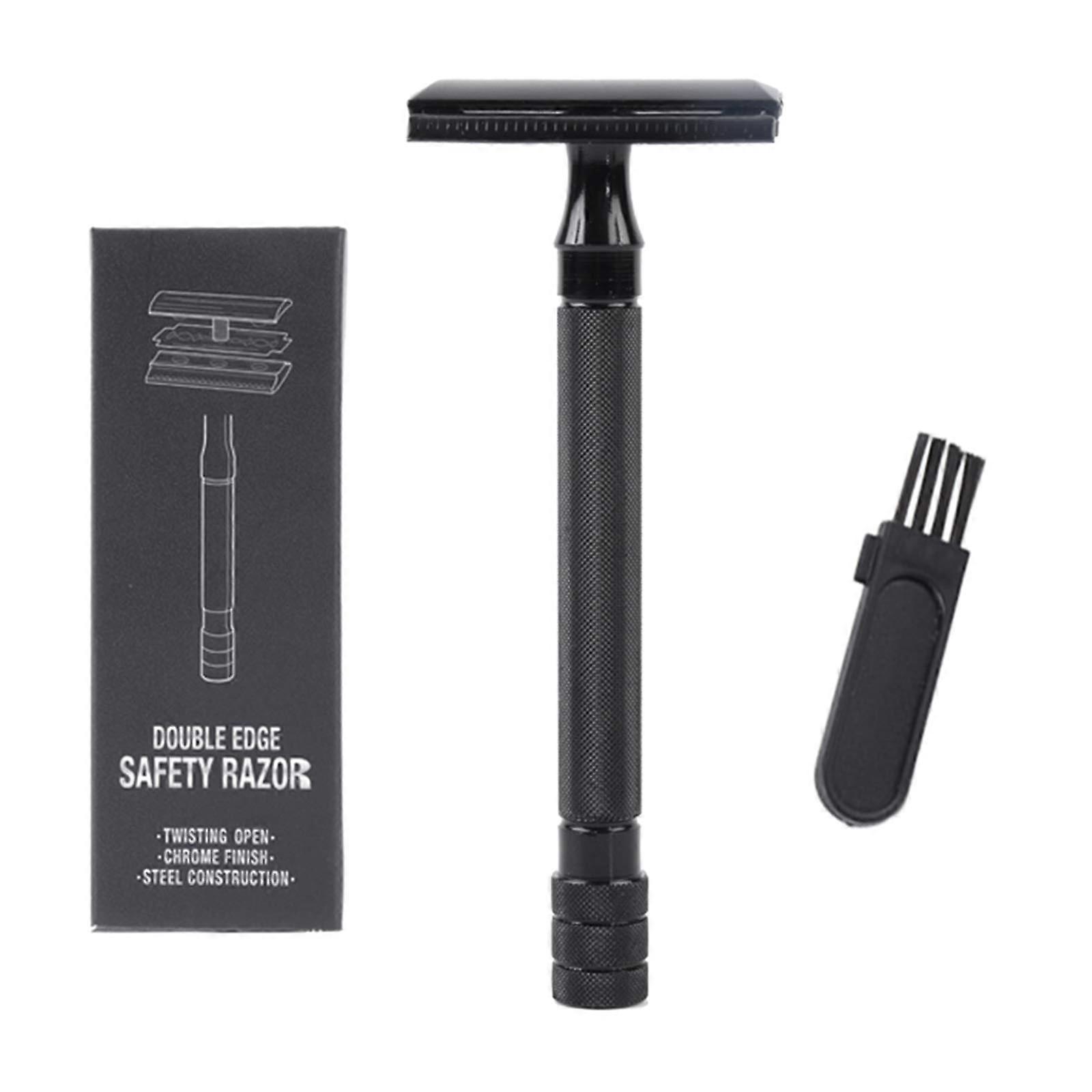 Double Edge Shaving Razor For Men Classic Shaver Black Safety Razor Style Compatible With Double Edge Blades
