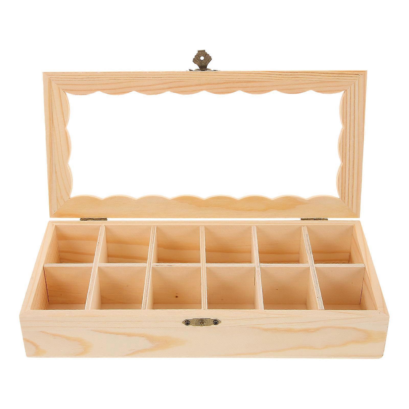 Small Wooden Box with Lid Wooden Box for Storage 2Pcs Beige Art Storage Container