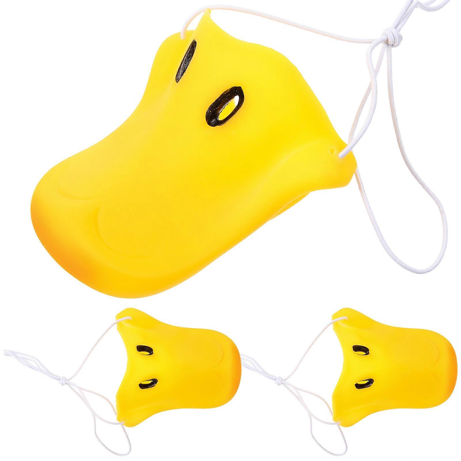 3Pcs Duck Bill Nose-Shaped Role- for Themed Parties and Stage Performance Crafted from Yellow Rubber Material