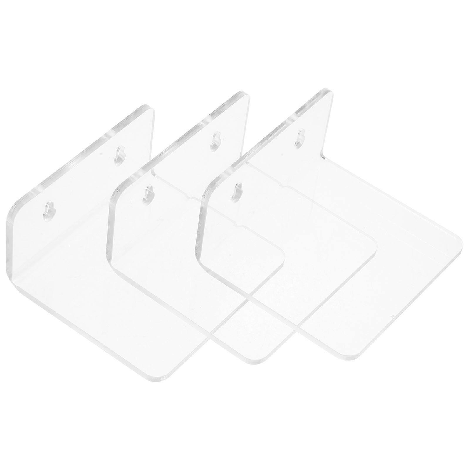 Floating Shelf 3 Sets Wall-Mounted Plant Rack in Transparent Material Perfect for Organizing Small Items for Families and Friends