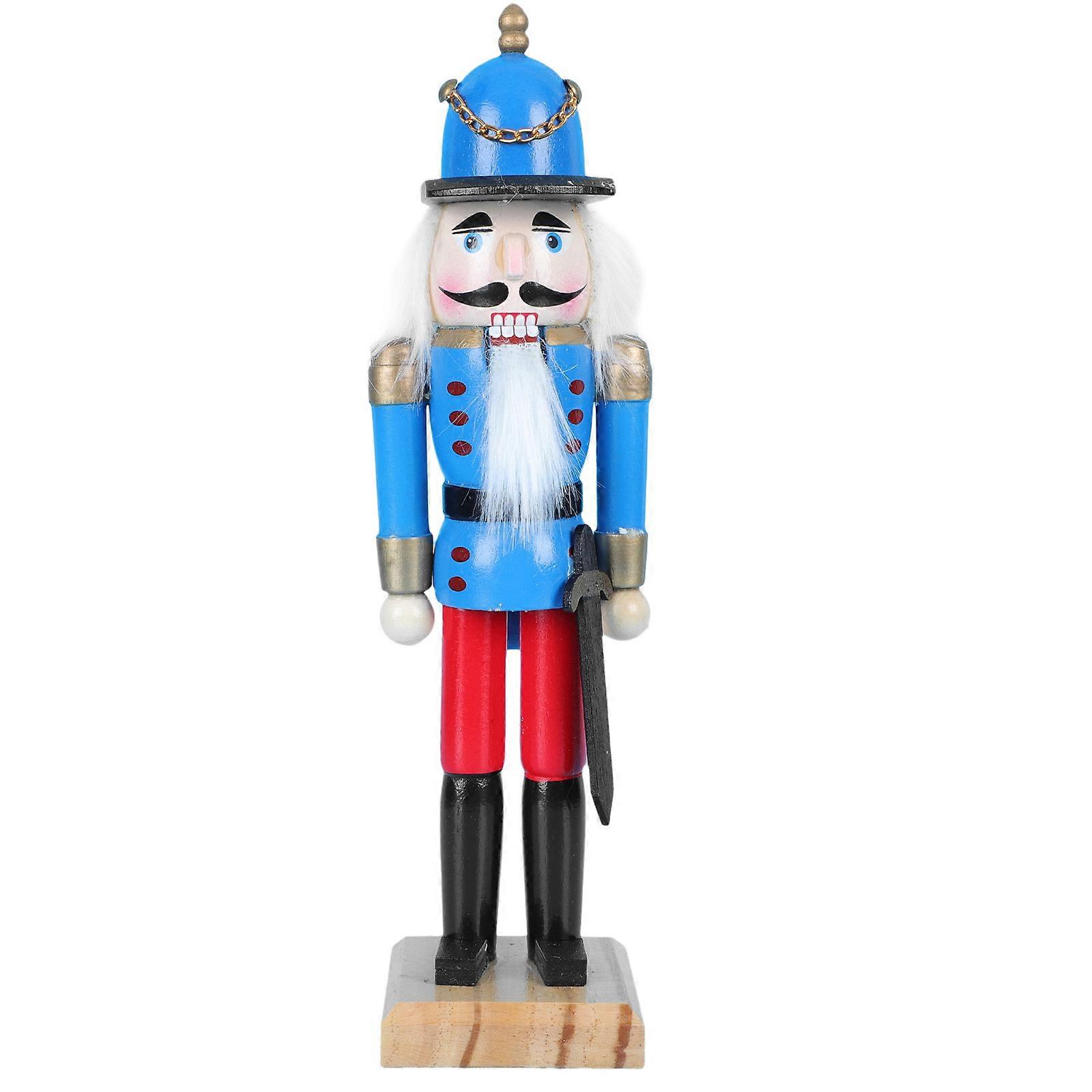 Nutcracker Puppet Festival Doll for Decor 6Pcs Blue Home Decorative Ornament