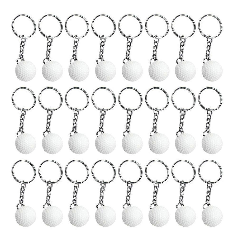 Key Decoration Ball Shaped Keychains for Decoration Use 48Pcs White Pack