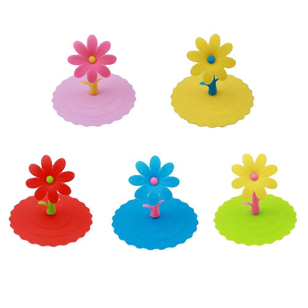 Cup Lid Silicone Leak-Proof for Sunflower Shaped Cover 15Pcs