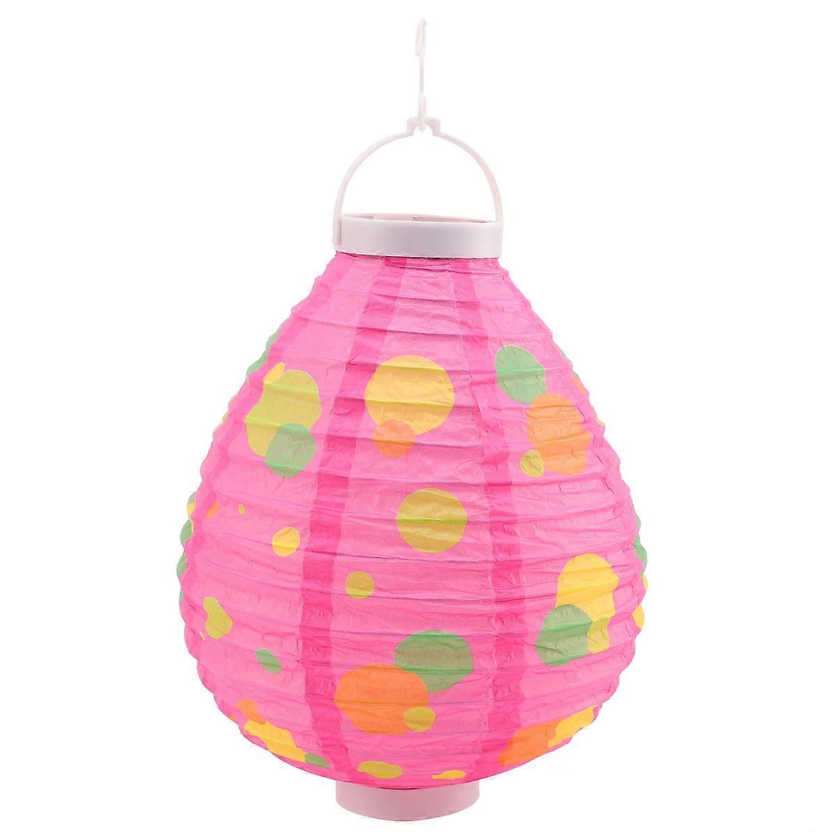 LED Paper Lantern Hanging Decorative Lantern for Home Party 2Pcs Rosy