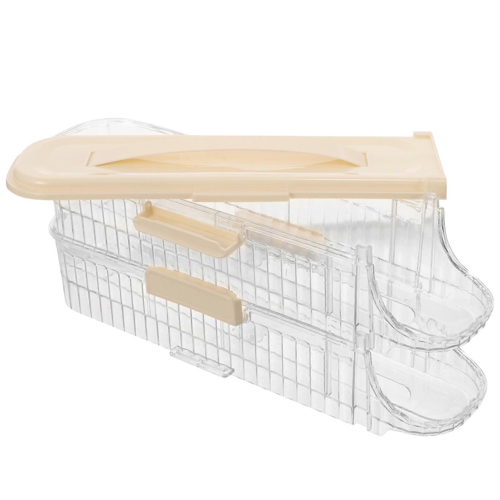 Rolling Type Egg Organizer For Dining Room 4Pcs Multi-layer Storage Rectangular Shape Transparent Monitoring For Household Use