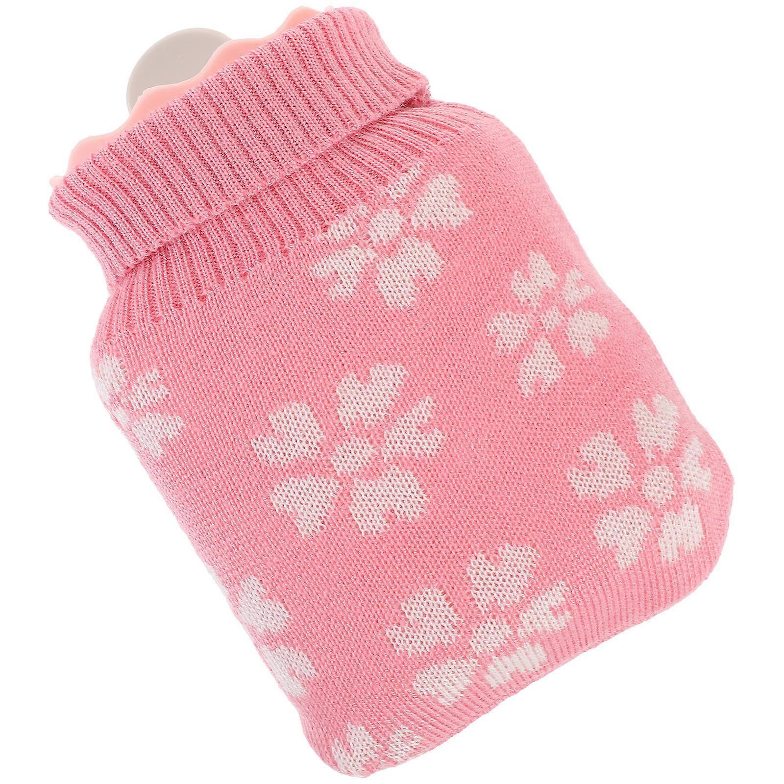 Practical Hot Water Bag Silicone for Winter Warming 5Pcs Set Pink