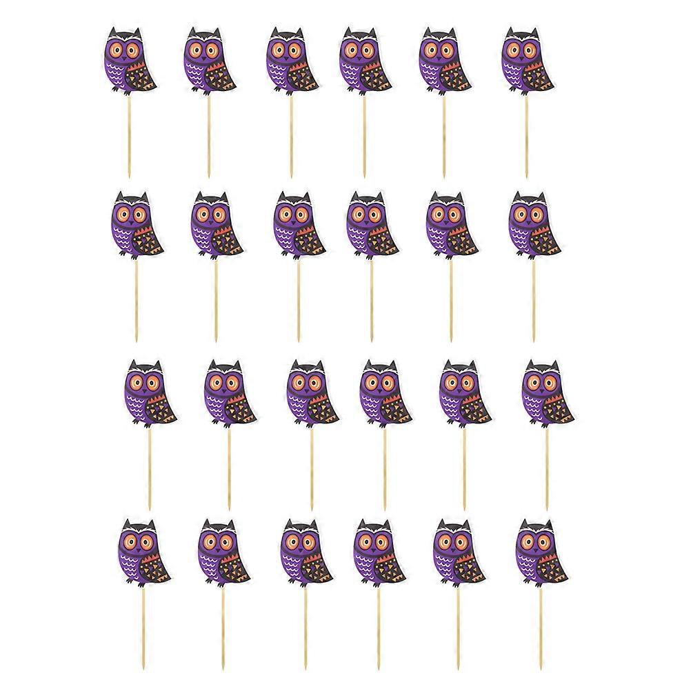 Halloween Fruit Picks Owl Shape for Cake Decoration 72Pcs Pack