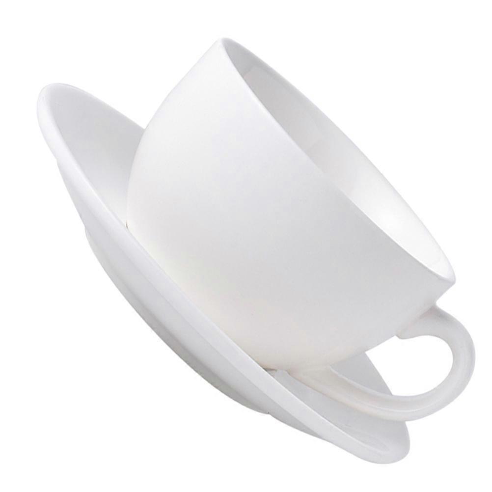 Coffee Cup Saucers Set for Home Use 3Sets White Ceramic Coffee Cup Tea