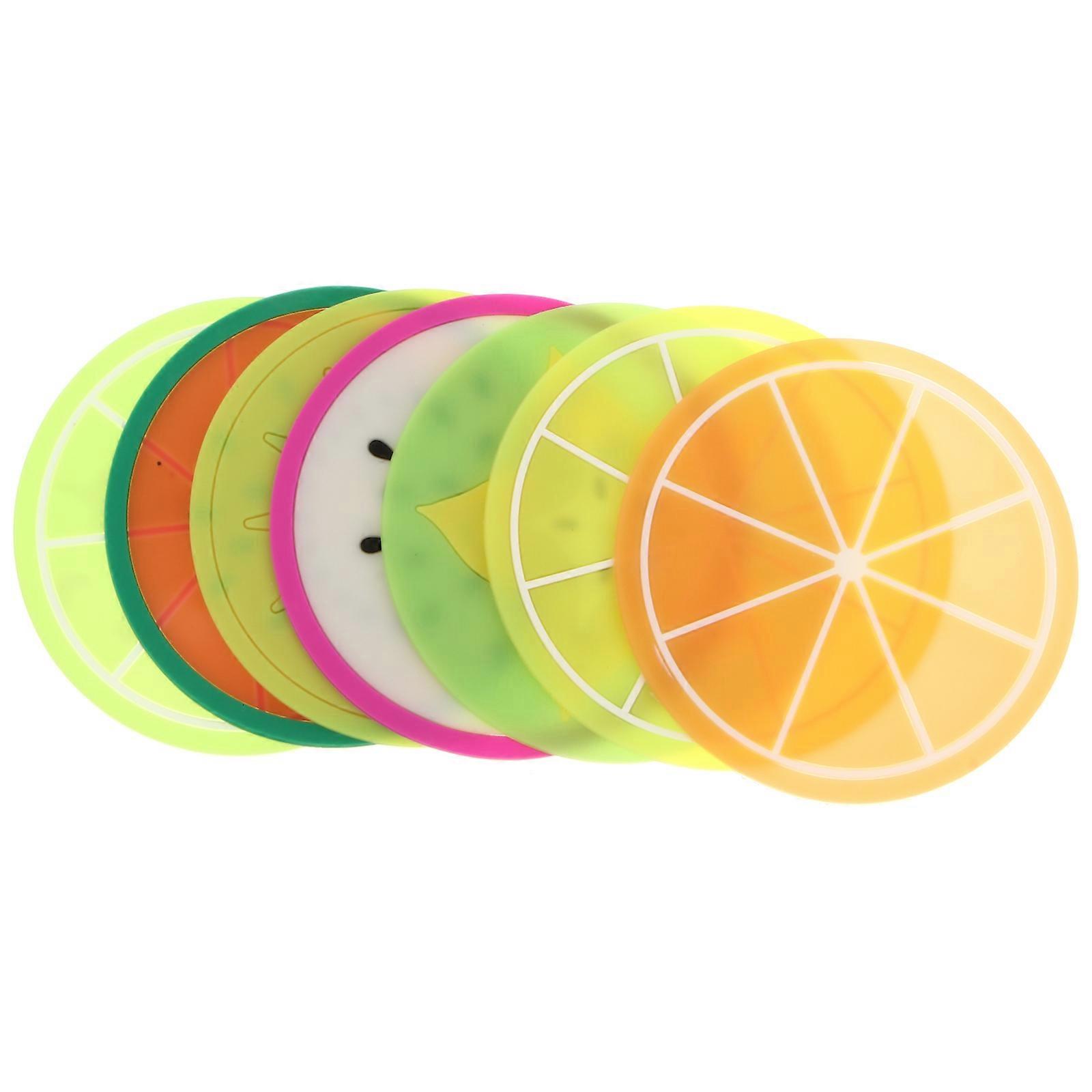Heat Resistance Silicone Cup Pad Creative Fruit Coasters 42Pcs