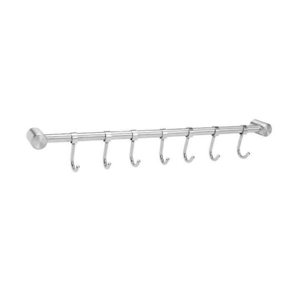 Stainless Steel Hanging Wall Hooks Shelf Pot Pan Rack 7 HOOKS 40cm