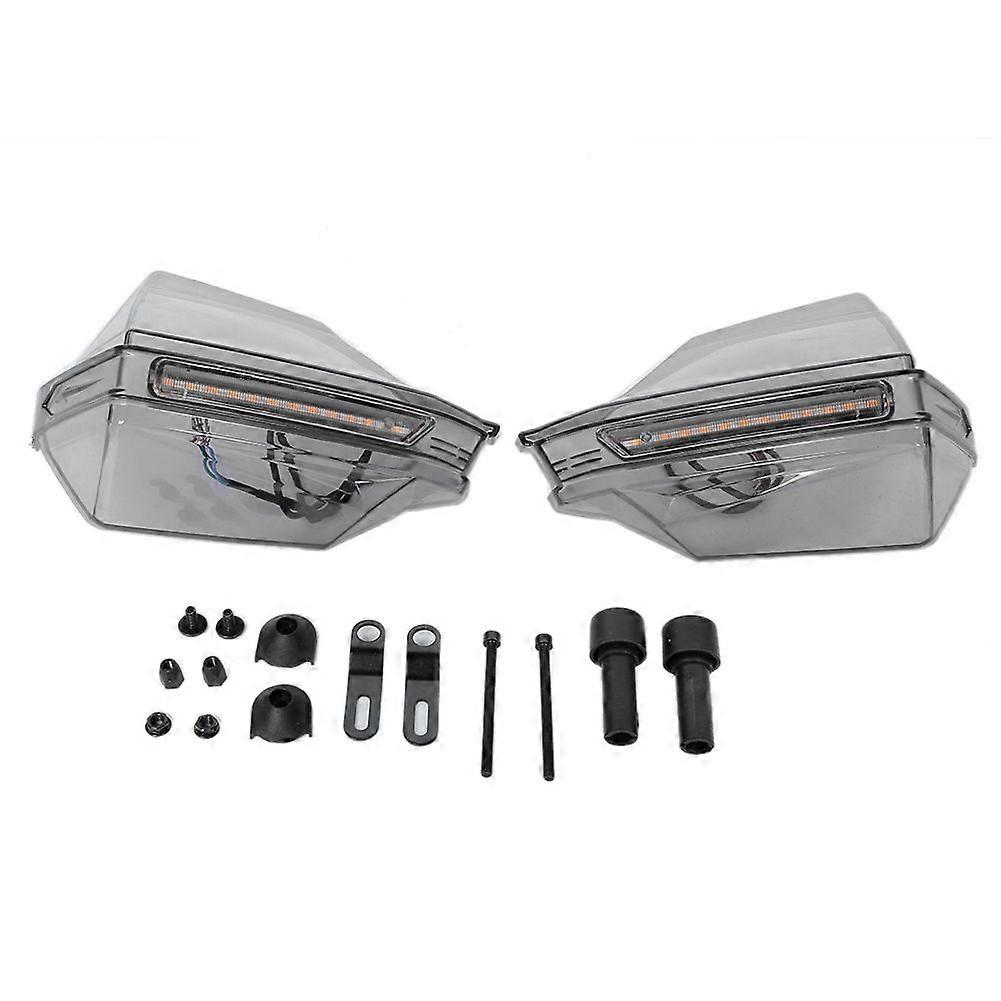 Universal Motorcycle Windproof Hand Guard Shield LED Wind Deflector Blue Yellow Light