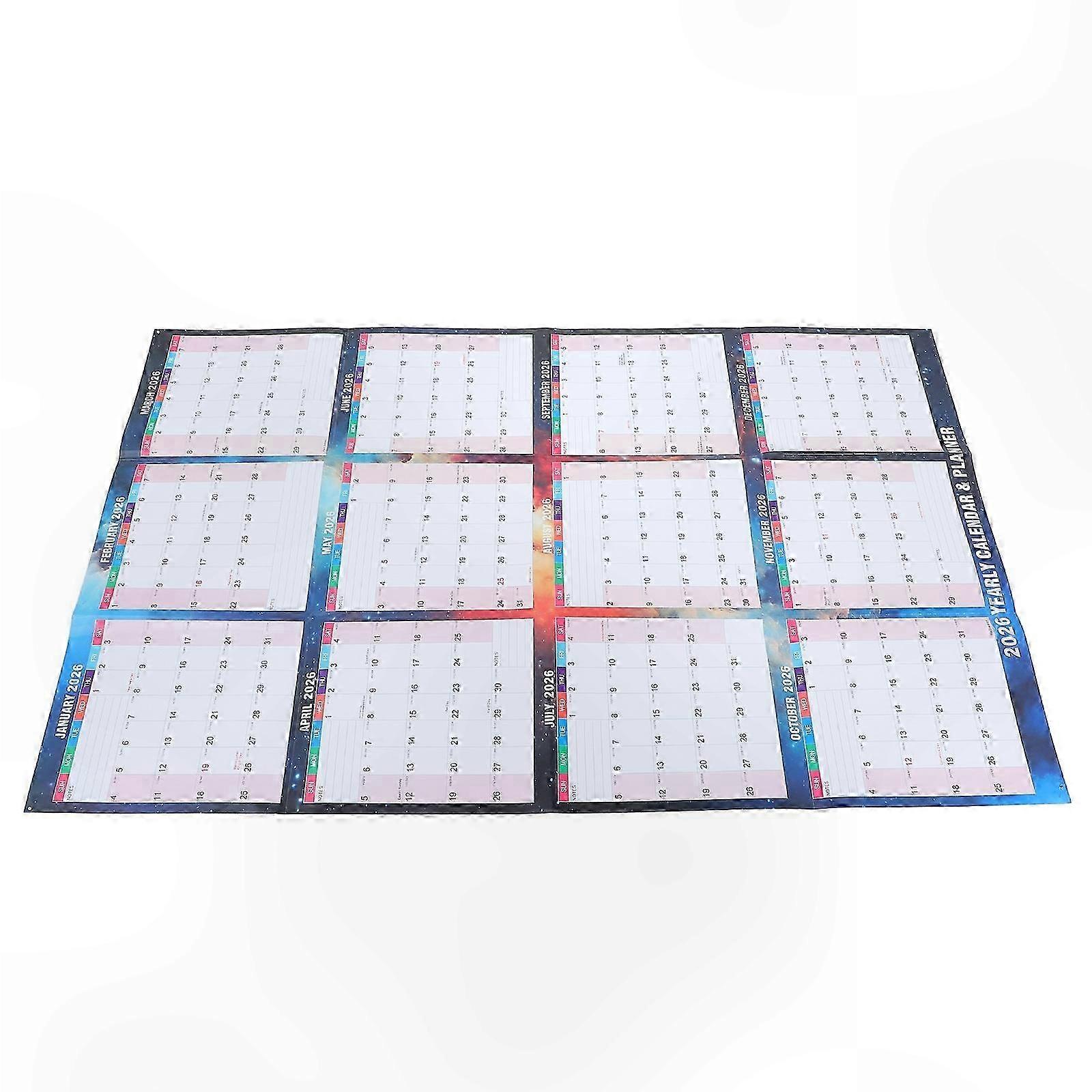 2026 Monthly Wall Calendar with Holiday Markers and Easy Mounting Layout