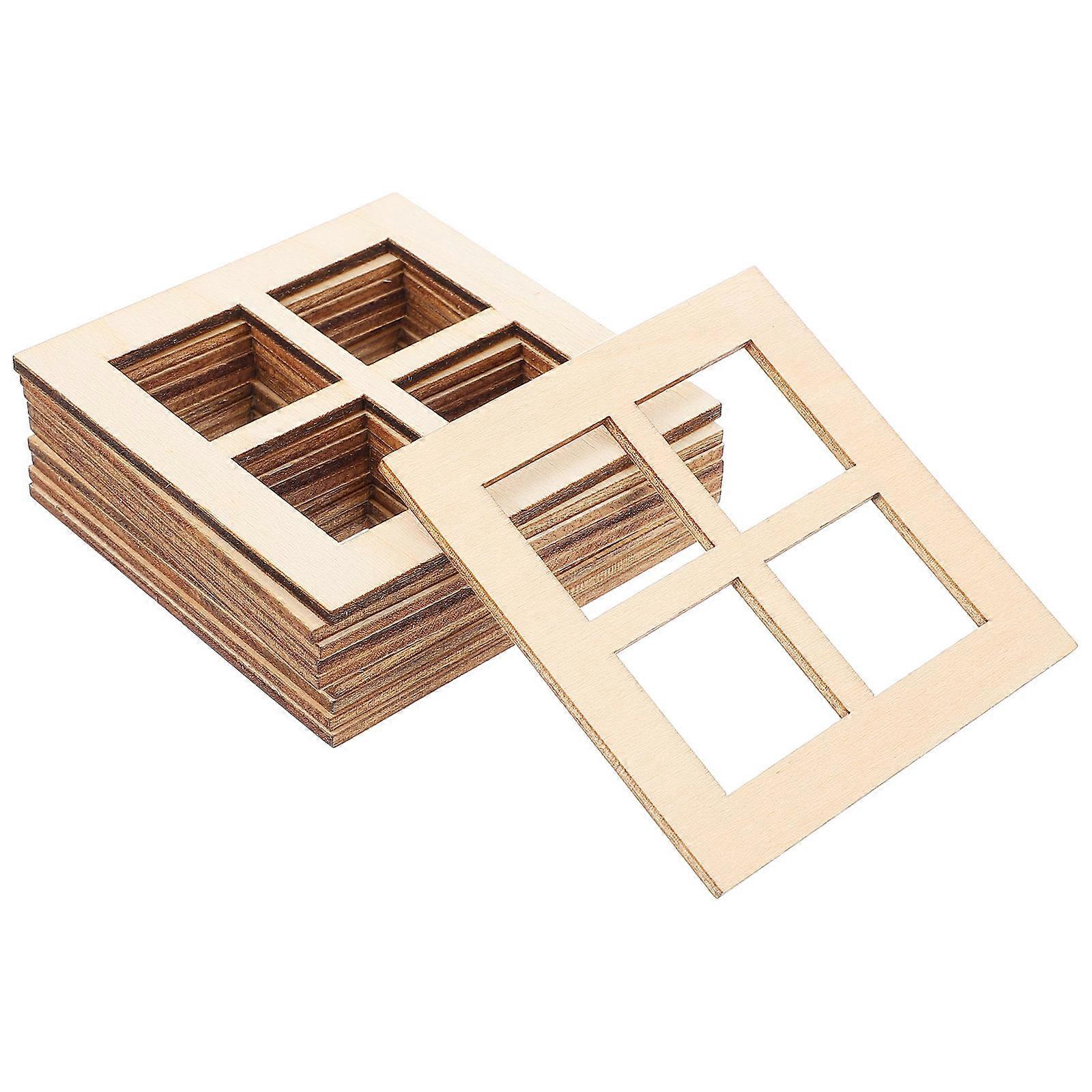Small Window Model Miniature Chinese Window Model For Playhouse Decoration 6.90X6.90X0.20CM 10Set
