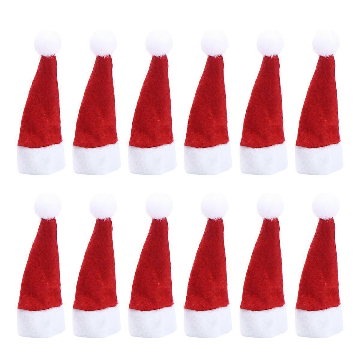 Lollipop Hat Red Mini Christmas Caps for Holiday Decor 48Pcs