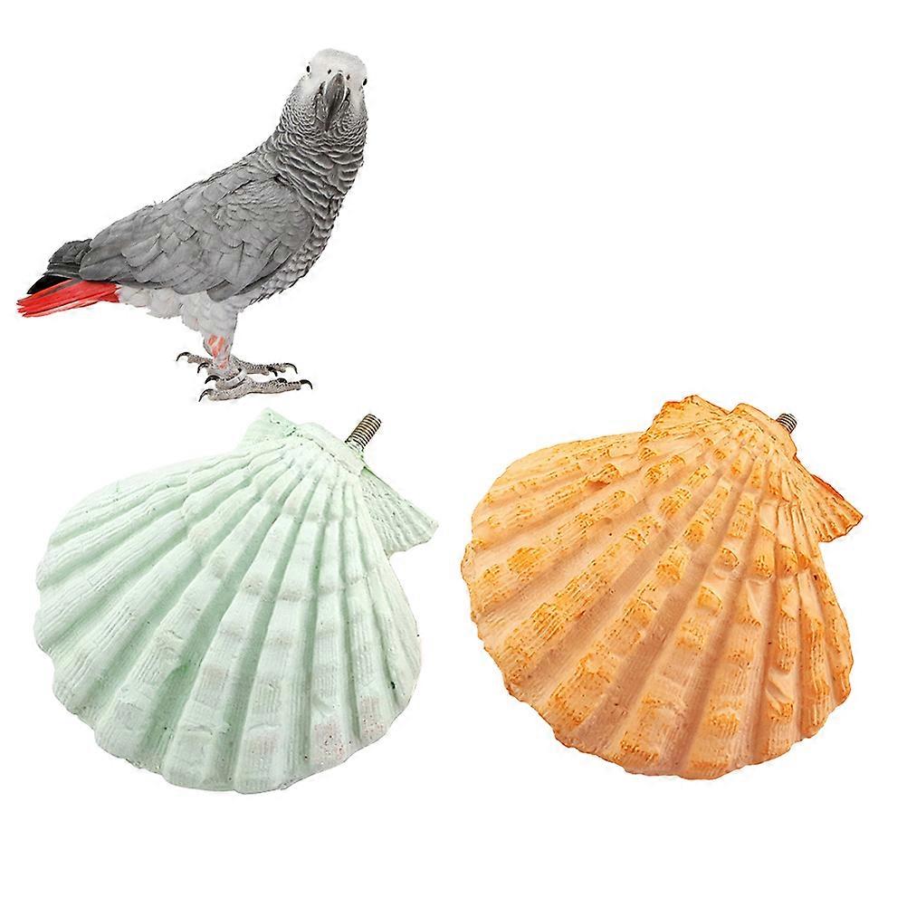 Animal Teeth Grinding Stone Molars Stone for Parrot 2Pcs Shell Design