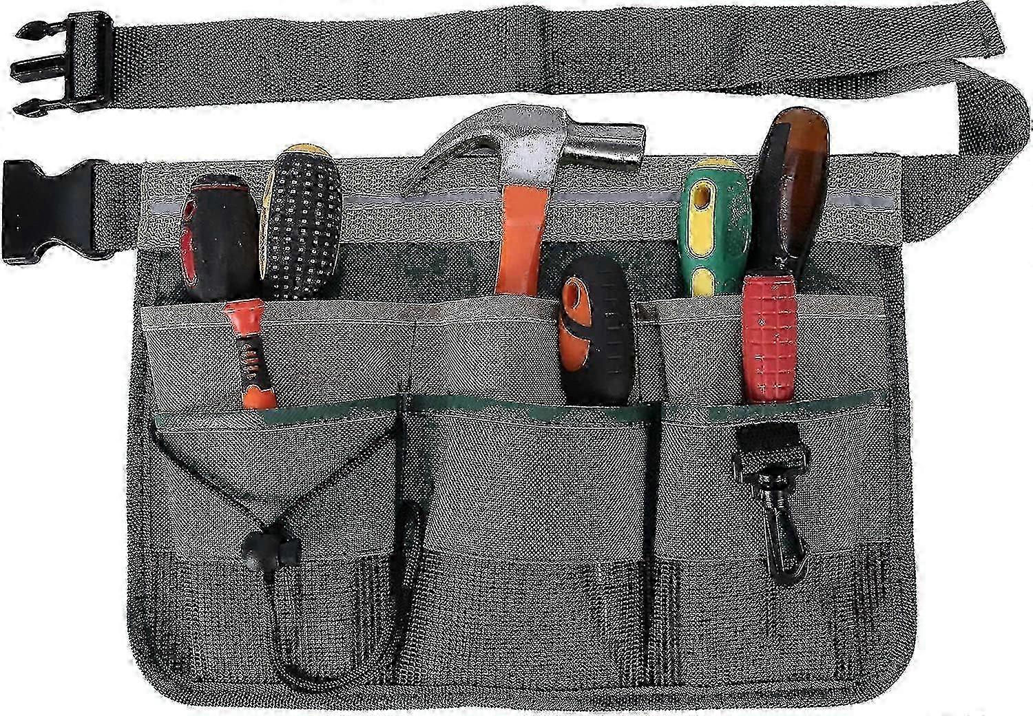 Garden Tool Belt, Tool Pouch With 7 Pockets, Garden Tool Bag With Adjustable Belt, Tool Belt Men For Home, Garden, Restaurant (green) f54 25-26
