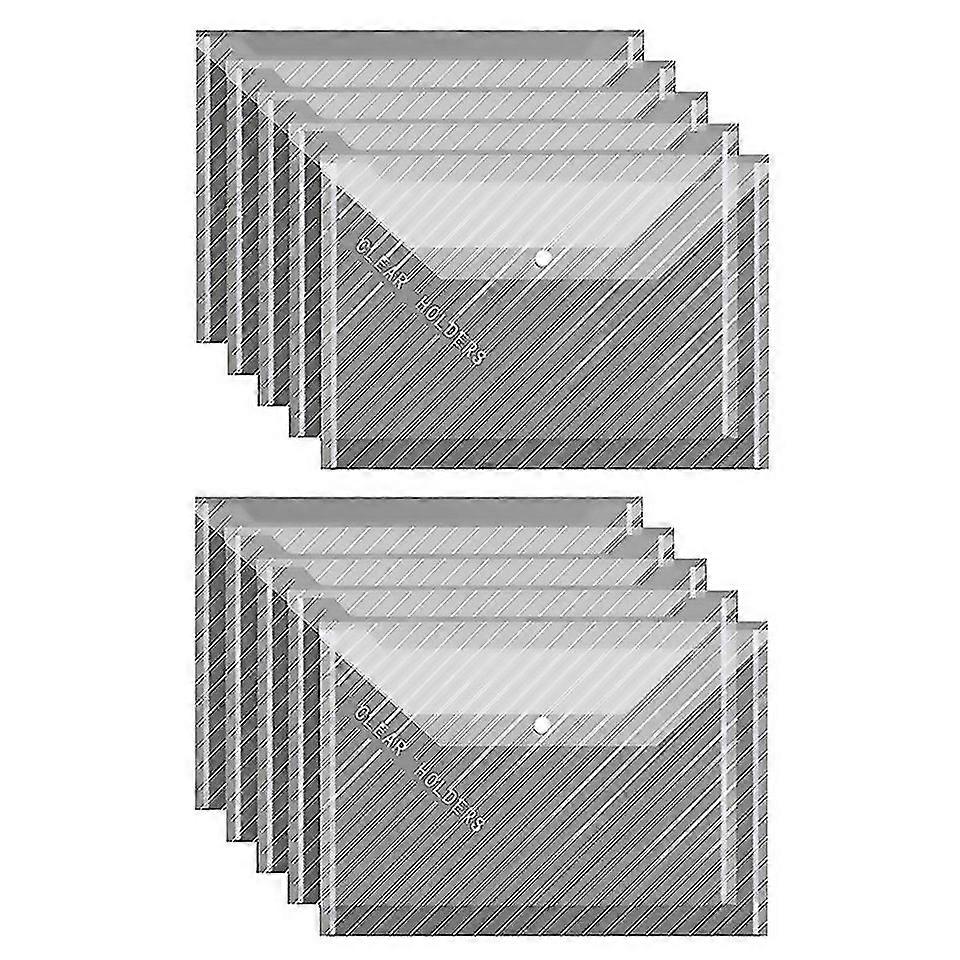 For 10pcs A4 Waterproof Transparent Thickened Folder Archive Bag