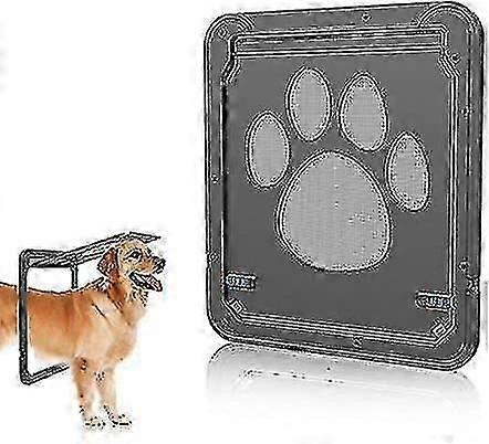 Microchip pet door for screen doors and large dogs