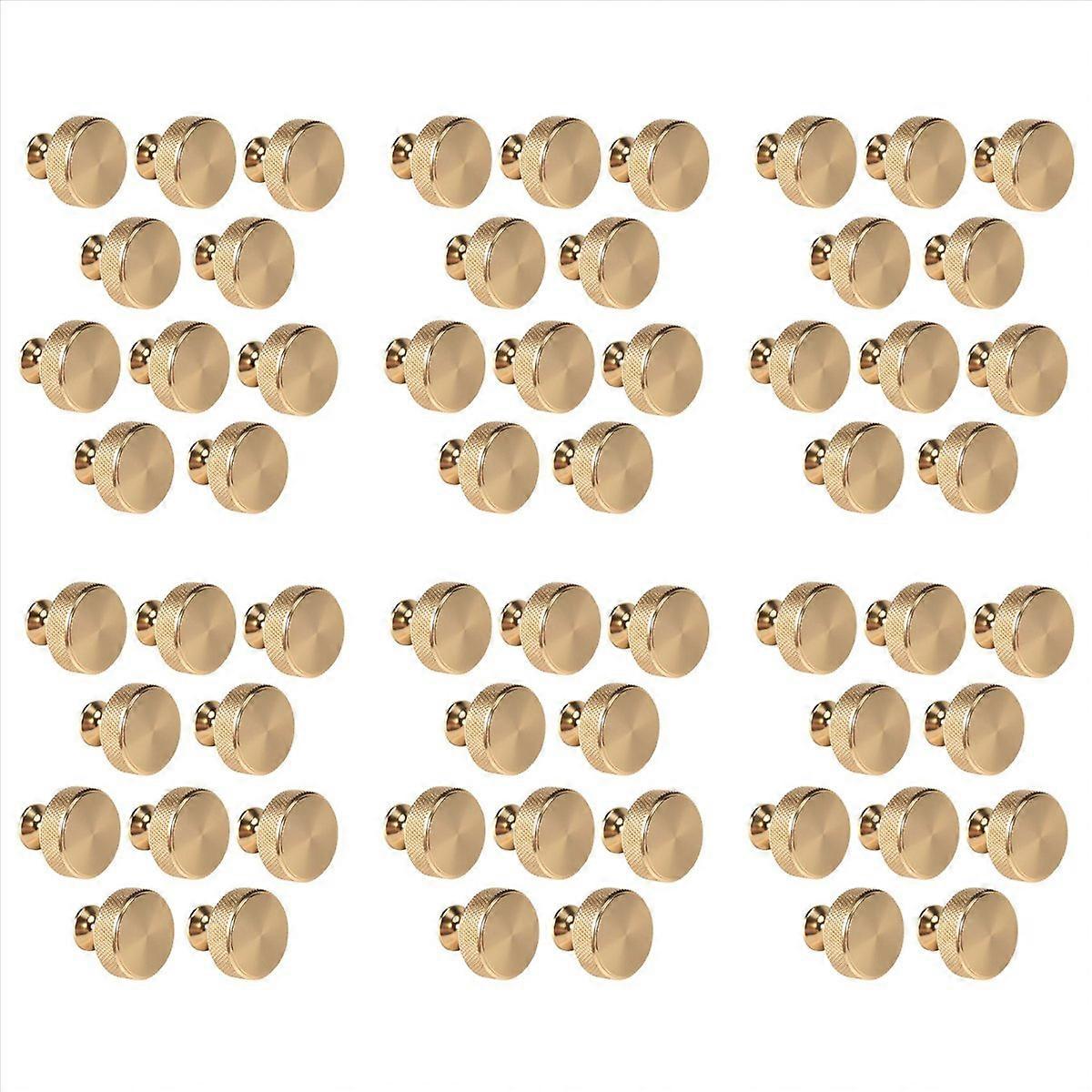 60 Pack 1.2 Inch Brushed Gold Cabinet Knobs Knurled Kitchen Cabinet Knobs Gold Drawer Knobs Round Dr