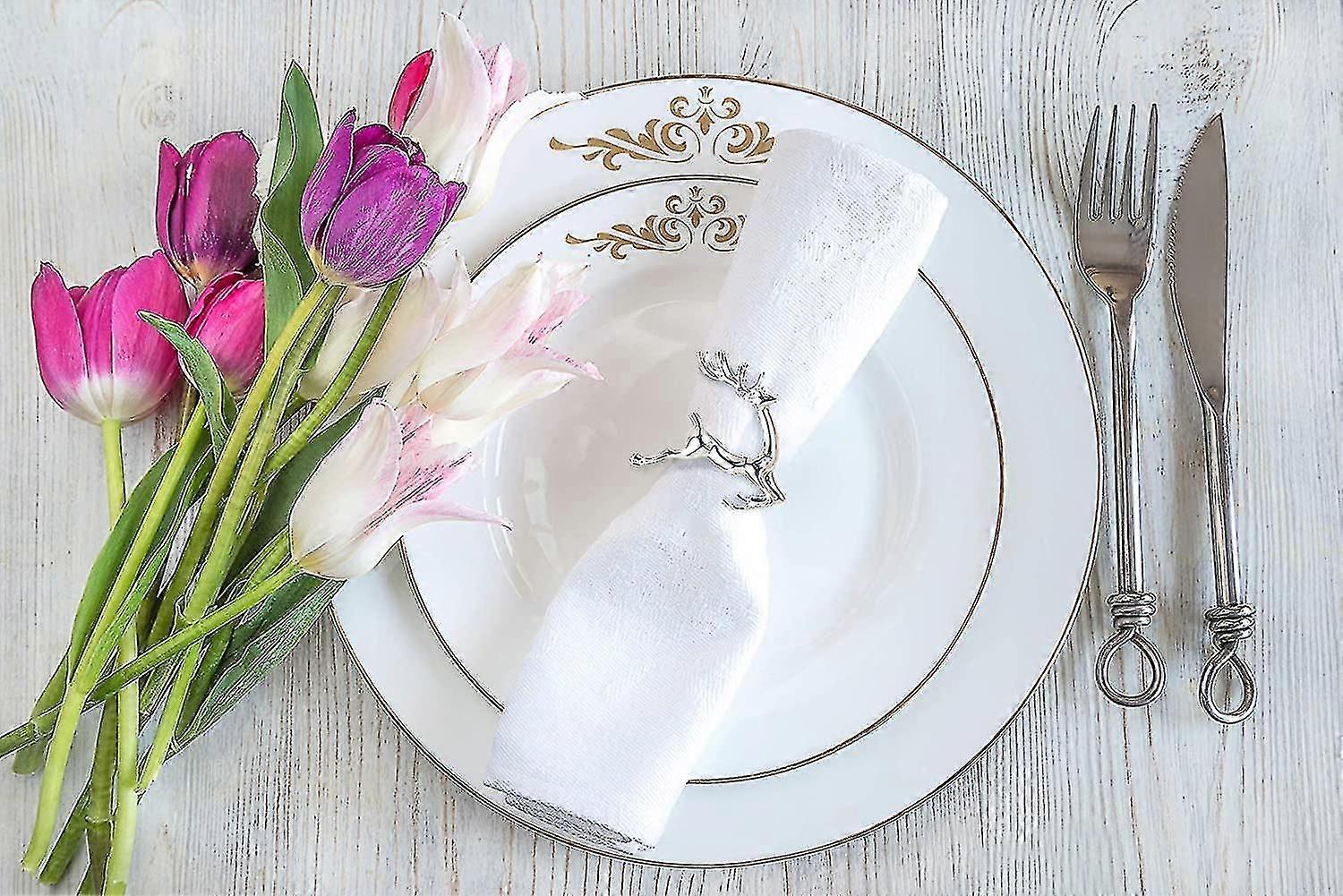 6個のクリスマスフォーンナプキンバックル、メタルナプキンリング、ナプキンリング