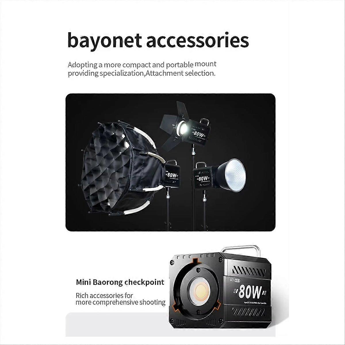 80W COB Camera Light Video Dimmable Light 2500-6500K EU PLUG