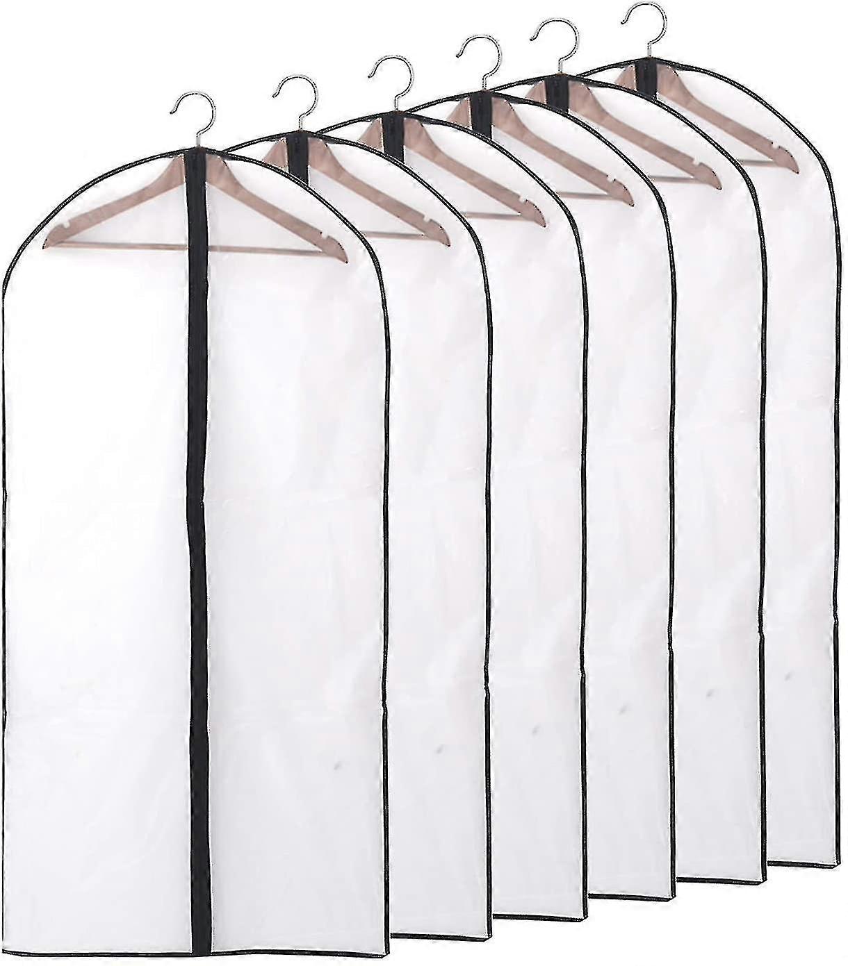 Kleidersack Lang, 6 Stück Hochwertige Kleidersäcke, Transparent 25-26s