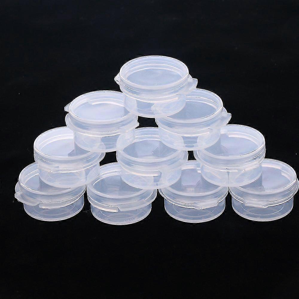 50 Pcs Plastic Cosmetic Jar 5g Empty Clear Case With Snap Lids Portable Mini Storage