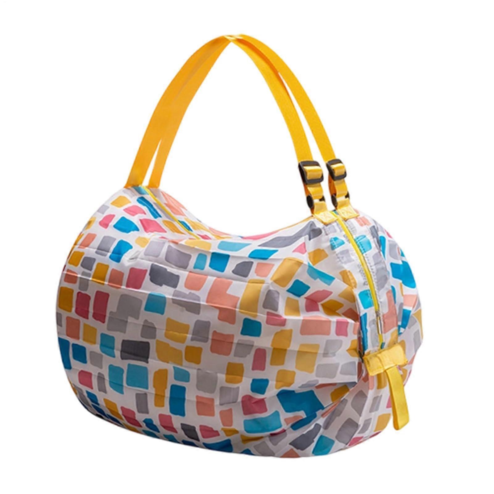 Folding Shopping Bag Foldable Nylon Tote With Handles, Reusable MultiPurpose Organizer For Gym, Travel, Beach, Picnic