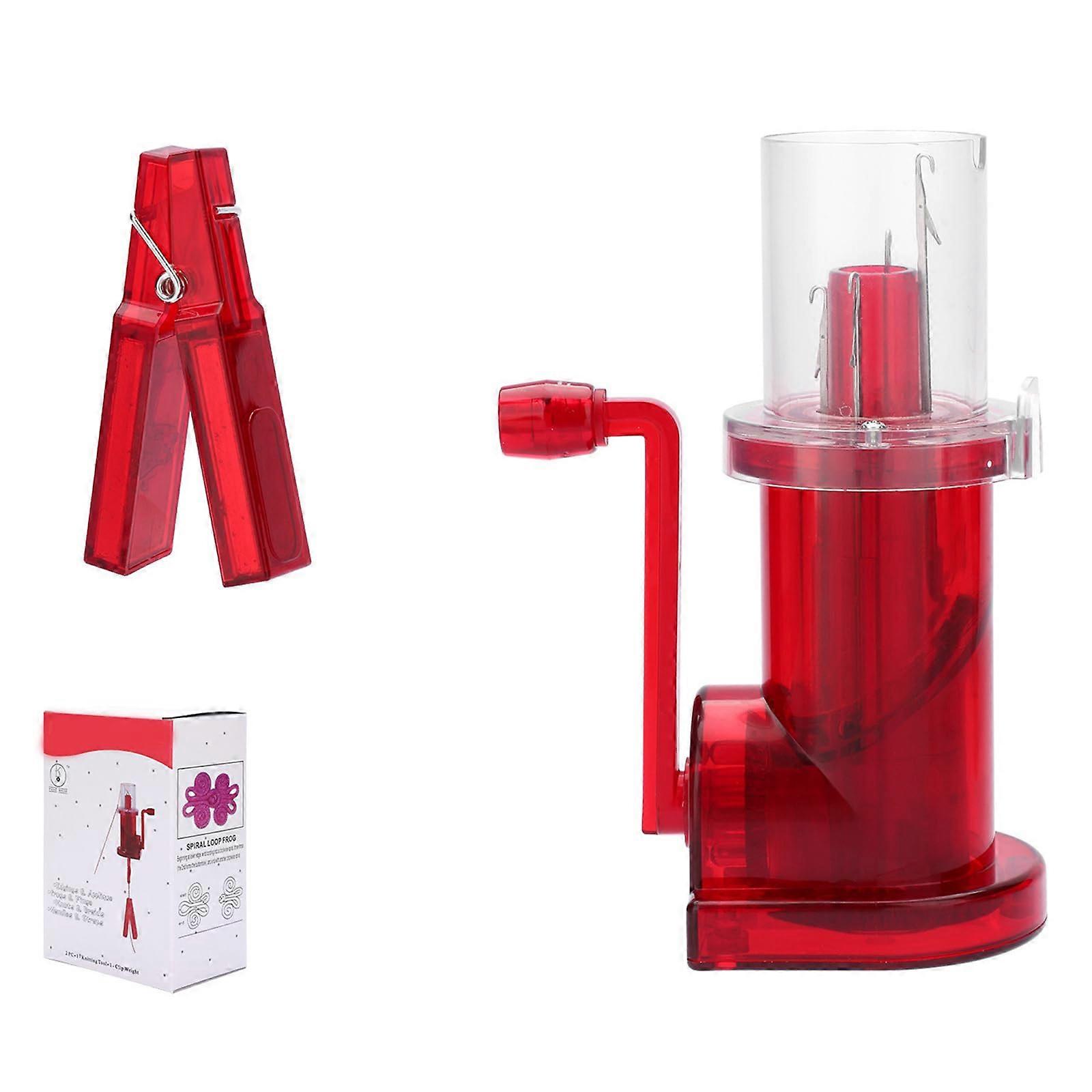 Portable Hand Knitting Machine Hand Spool Weaving Tool, Red, Compact Size, Manual Operation, Household Sewing Craft