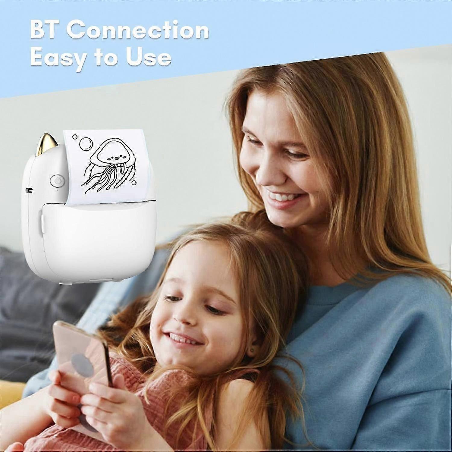 Mini Pocket Printer Portable Thermal Printer Machine Wireless BT Connection 203DPI for Picture Label