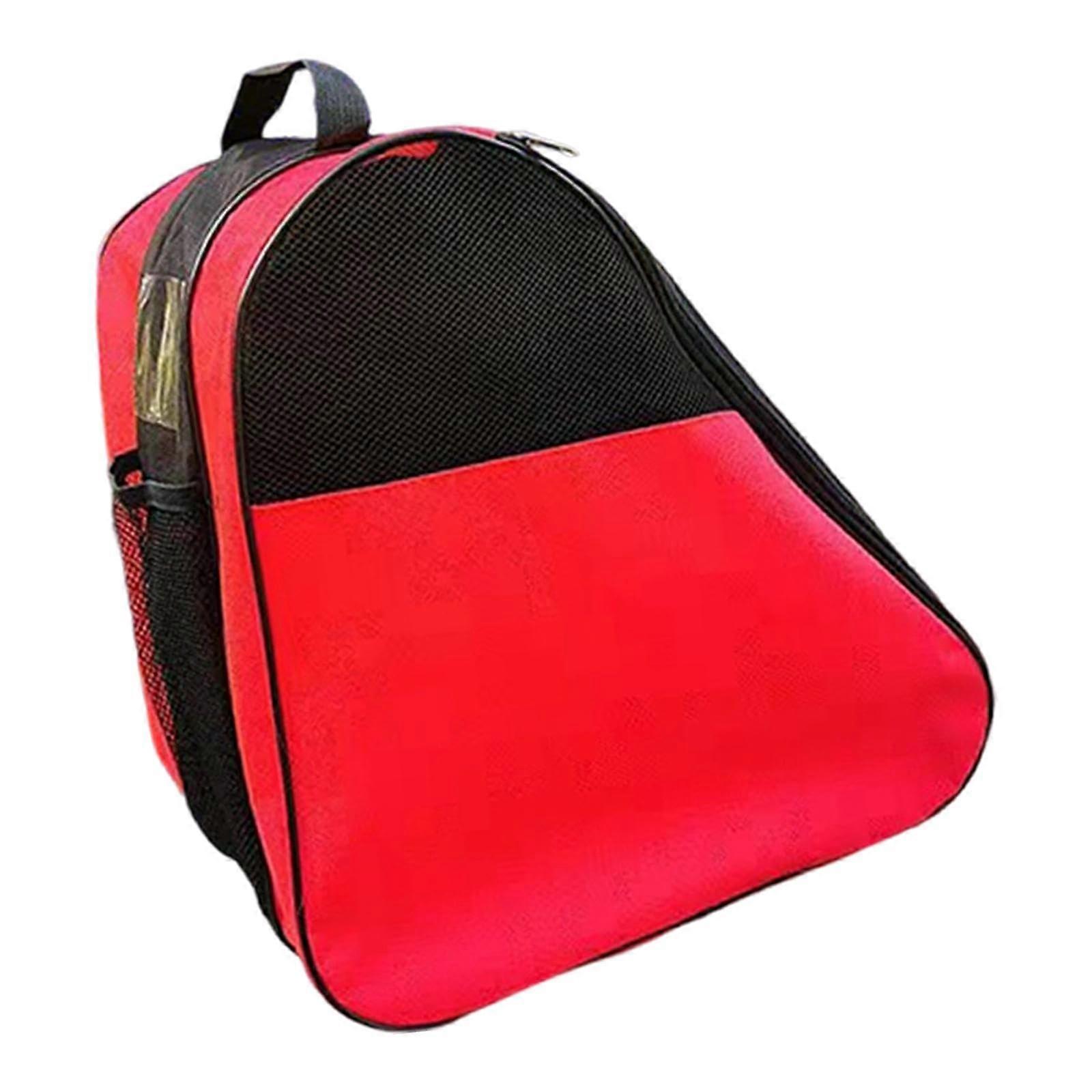 Roller Skate Carry Bag with Handle and Adjustable Shoulder Strap for Ice Skates Oxford Red