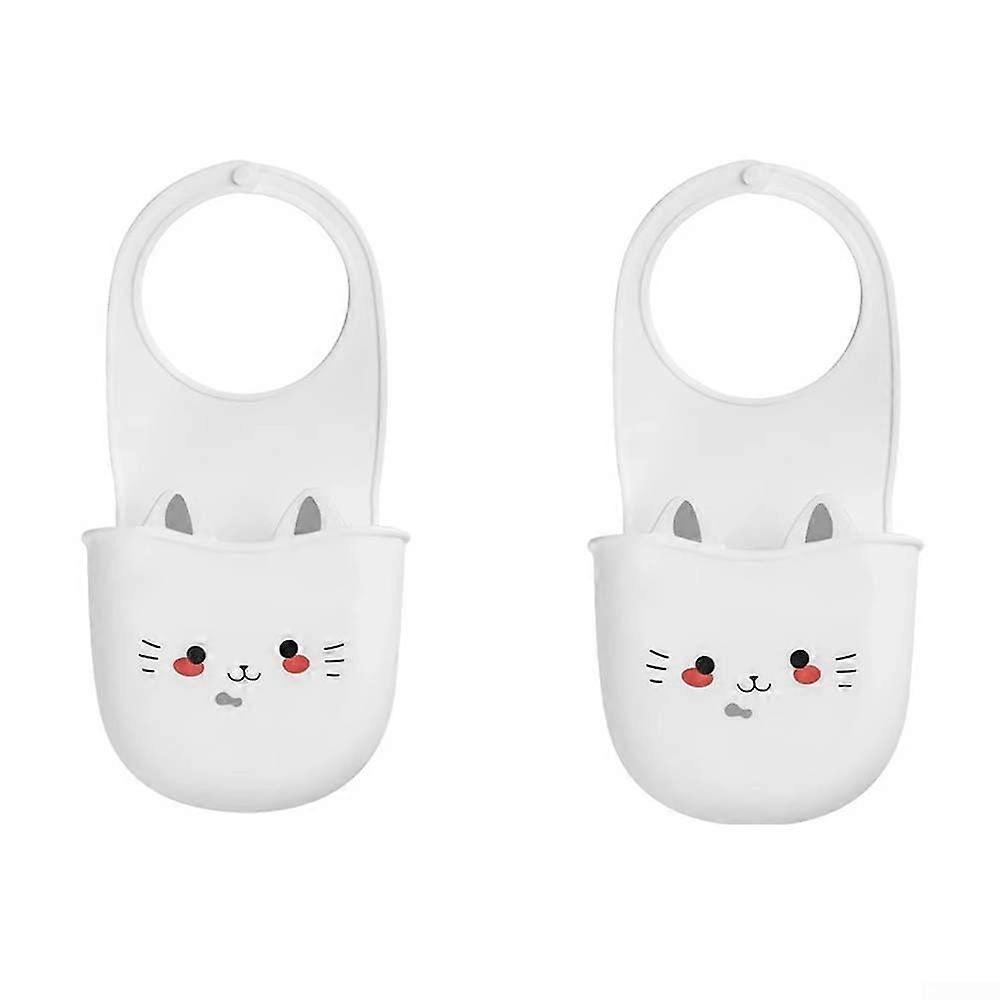 Sink Organizer Rack White 2Pack With Drainage, Hanging Sponge Holder For Tap Or Counter Edge, Dry Wet Separation Basket