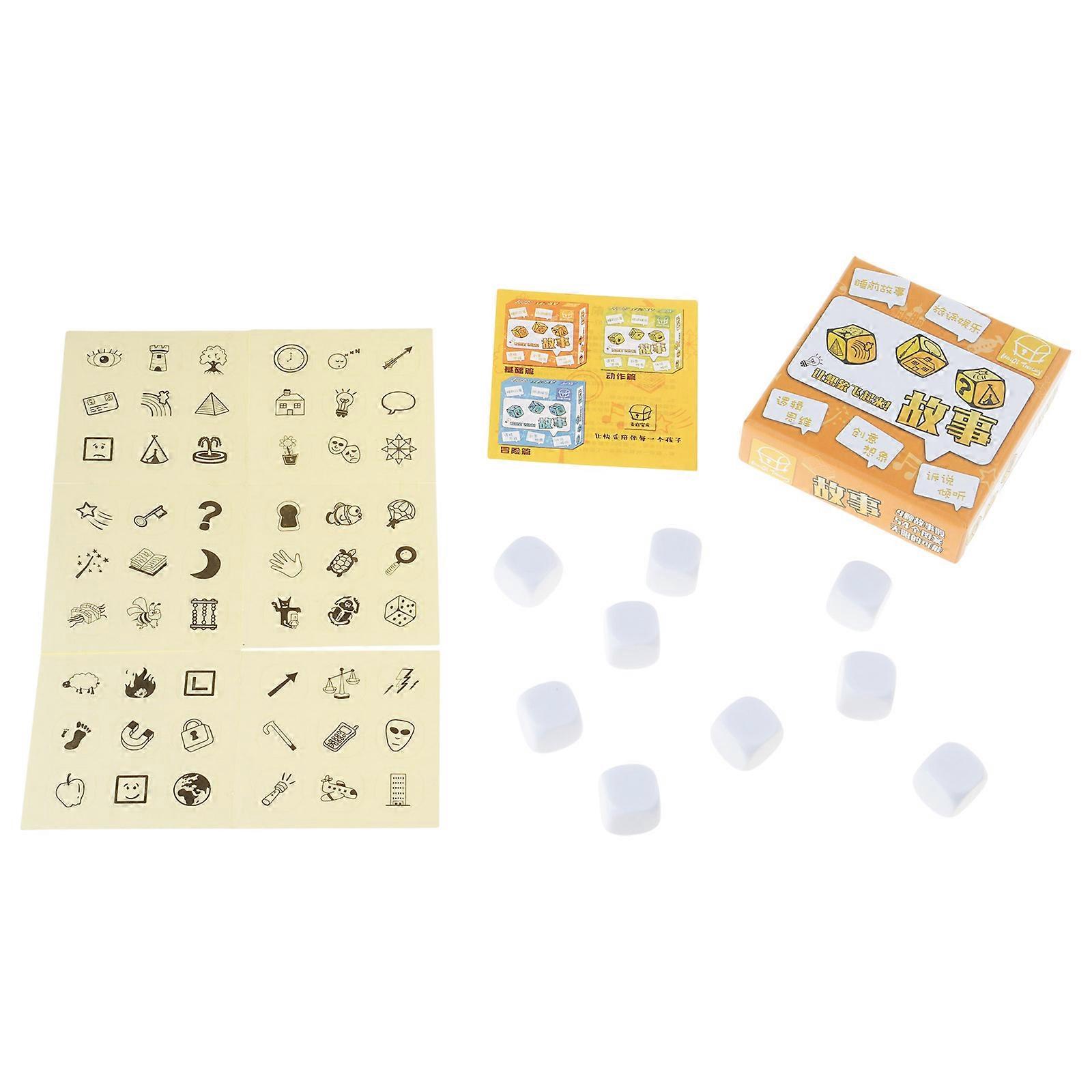 Story Dices Set, Colorful Happy Storytelling Cubes Travel Telling Cubes Funny Tabletop Game Dices for Imaginative Play Multicolor