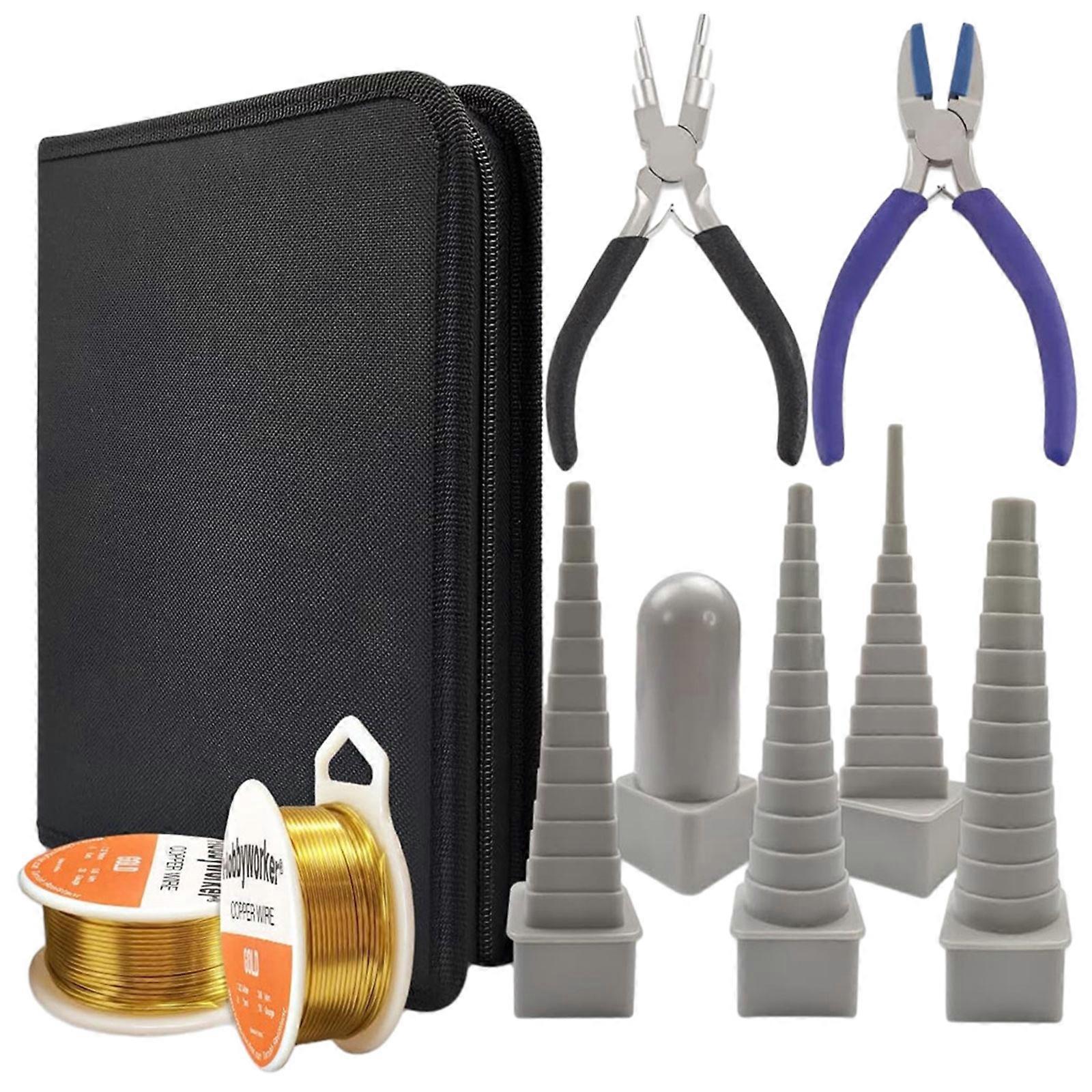 Wire Winding Rod Set C Shaped Spring Making Tools Alloy Material Spring Wire Wrapping Tools for Handmade Rope Crafts Multicolor