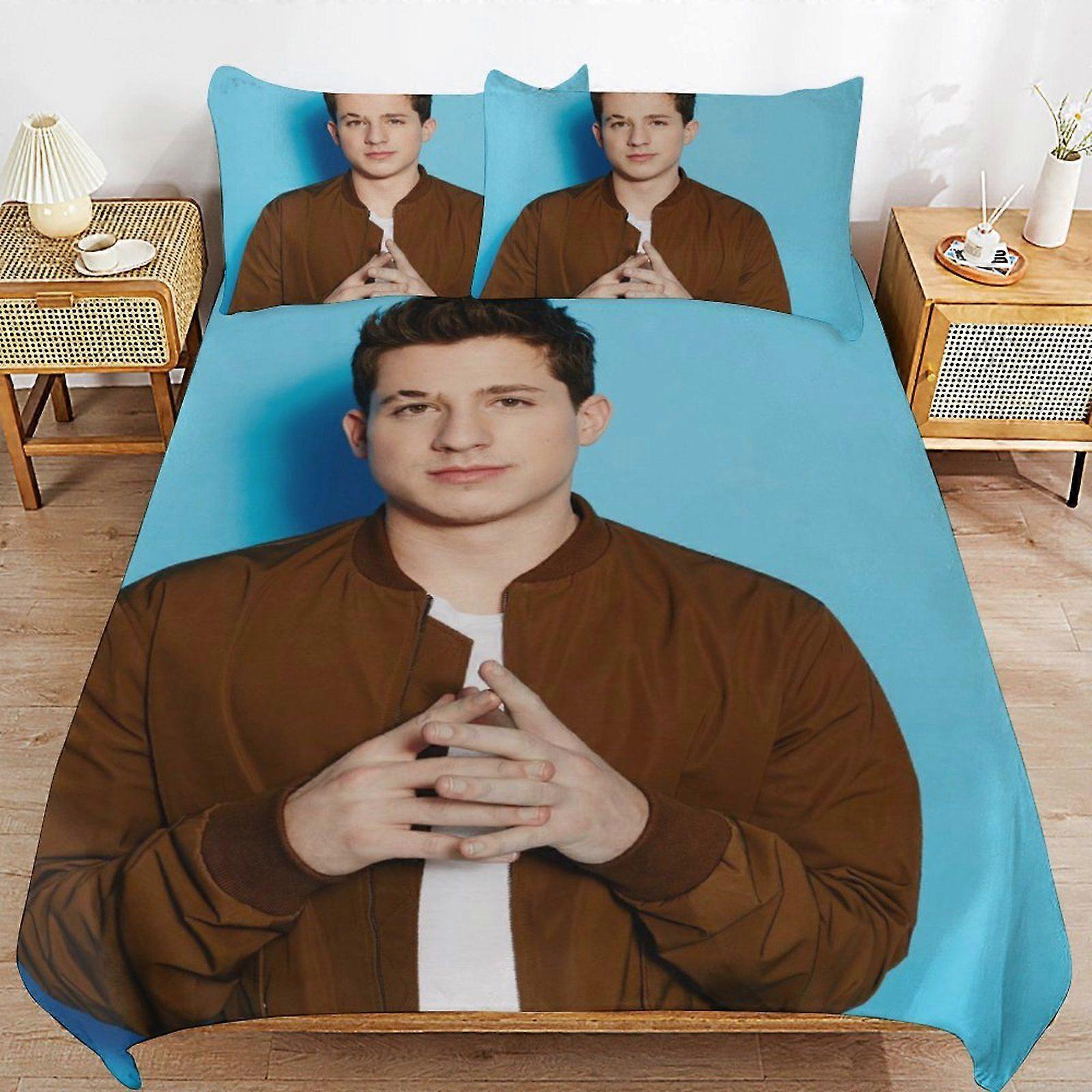 u521 Charlie Puth Quality Weave Breathable Surface Soft Finish Durable Zipper Duvet Cover Sets for Comfort Sleep n521