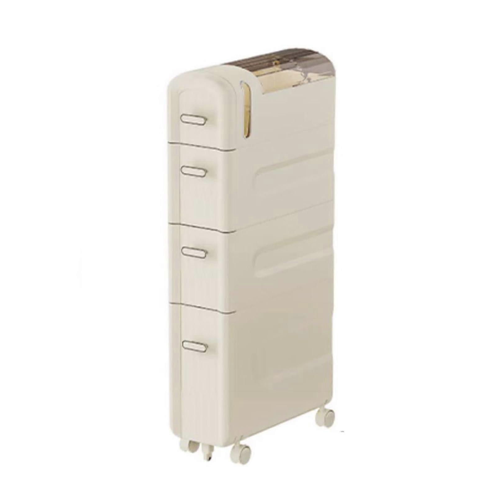 Narrow Bathroom Storage Cabinet Slim Floor Unit With SlideOut Drawers For Toilet Paper No Installation Required