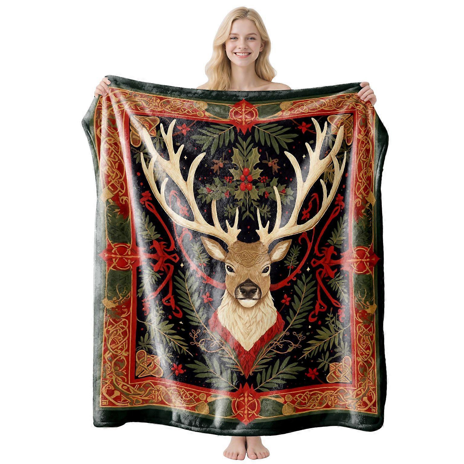 Christmas-Themed Flannel Blankets   Based -150*200 [Minimum Order Of One Piece]