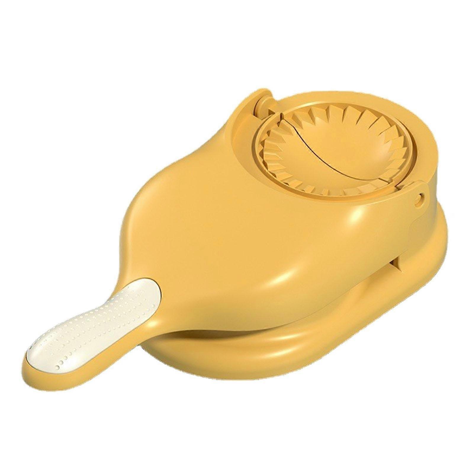 Dumpling Maker PP Manual Dumpling Skin Maker Mold Press Machine DIY Tool for Home Kitchen Yellow