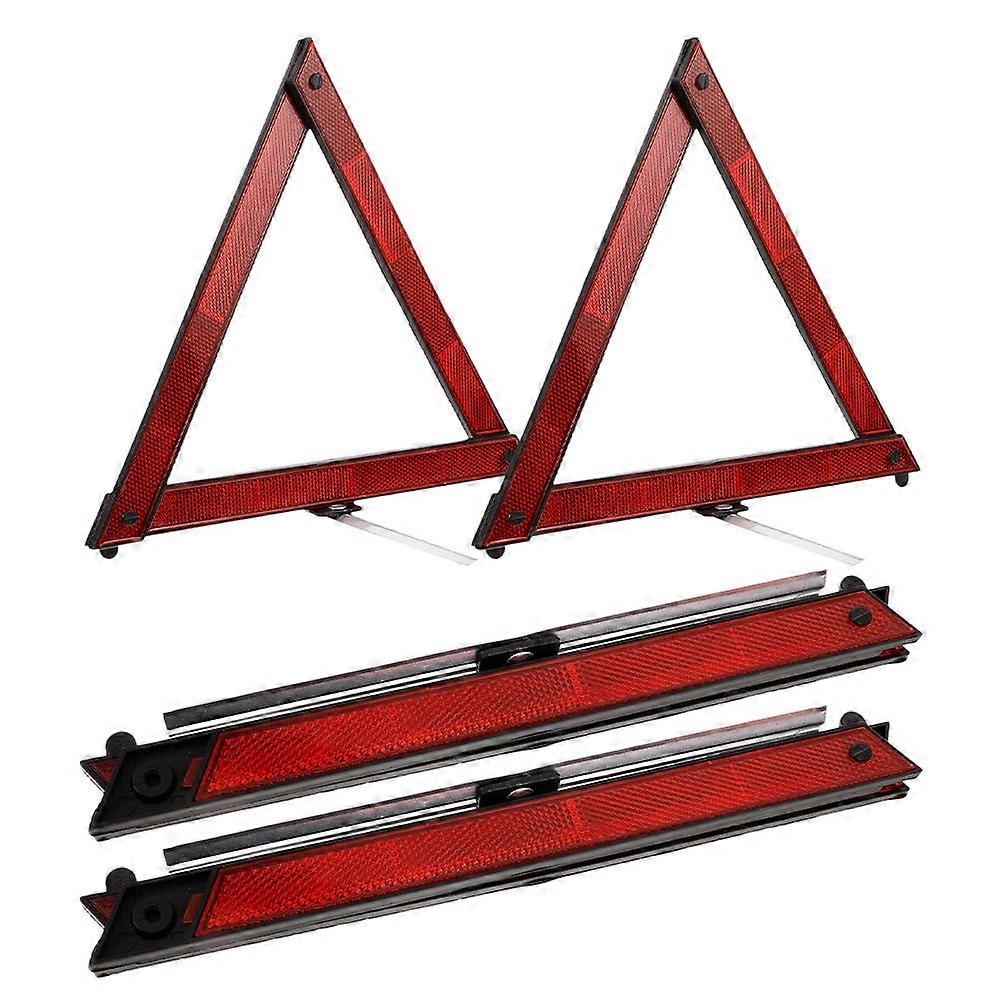 Car Reflective Triangle Sign For Emergency Situations With Efficient Visibility In ABS Material 4Pcs
