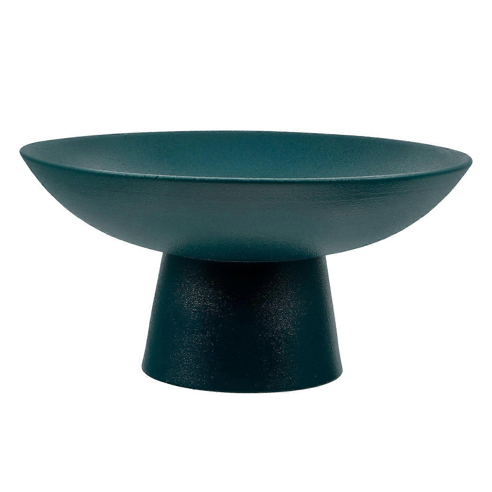 Footed Ceramic Fruit Dish for Home Use with Dark Blue Color