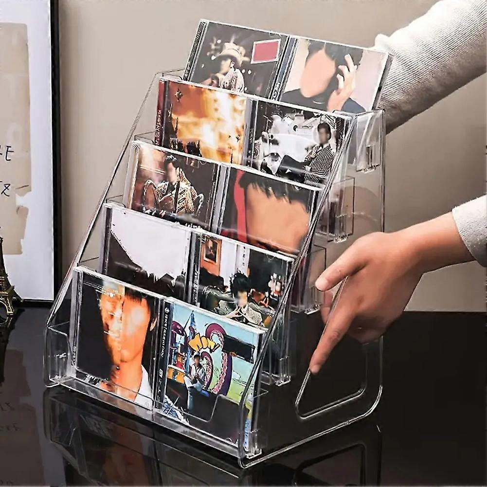 5-Layer CD Rack, Album Display Rack, Transparent Storage Rack for Tapes, Multifunctional Counter Display Rack