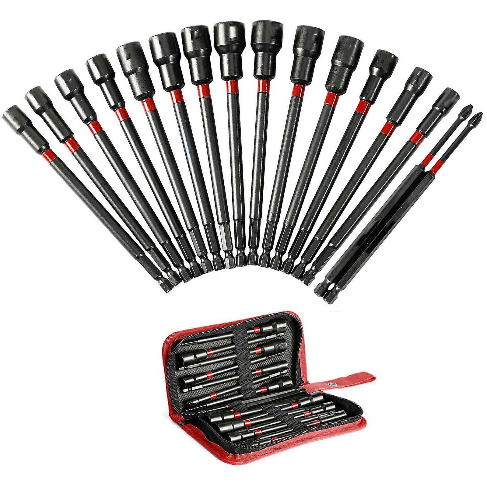 Efficient and Convenient 16Piece Magnetic Nut Driver Metric Long Nut Driver for Easy Installation and Removal Tool Multicolor