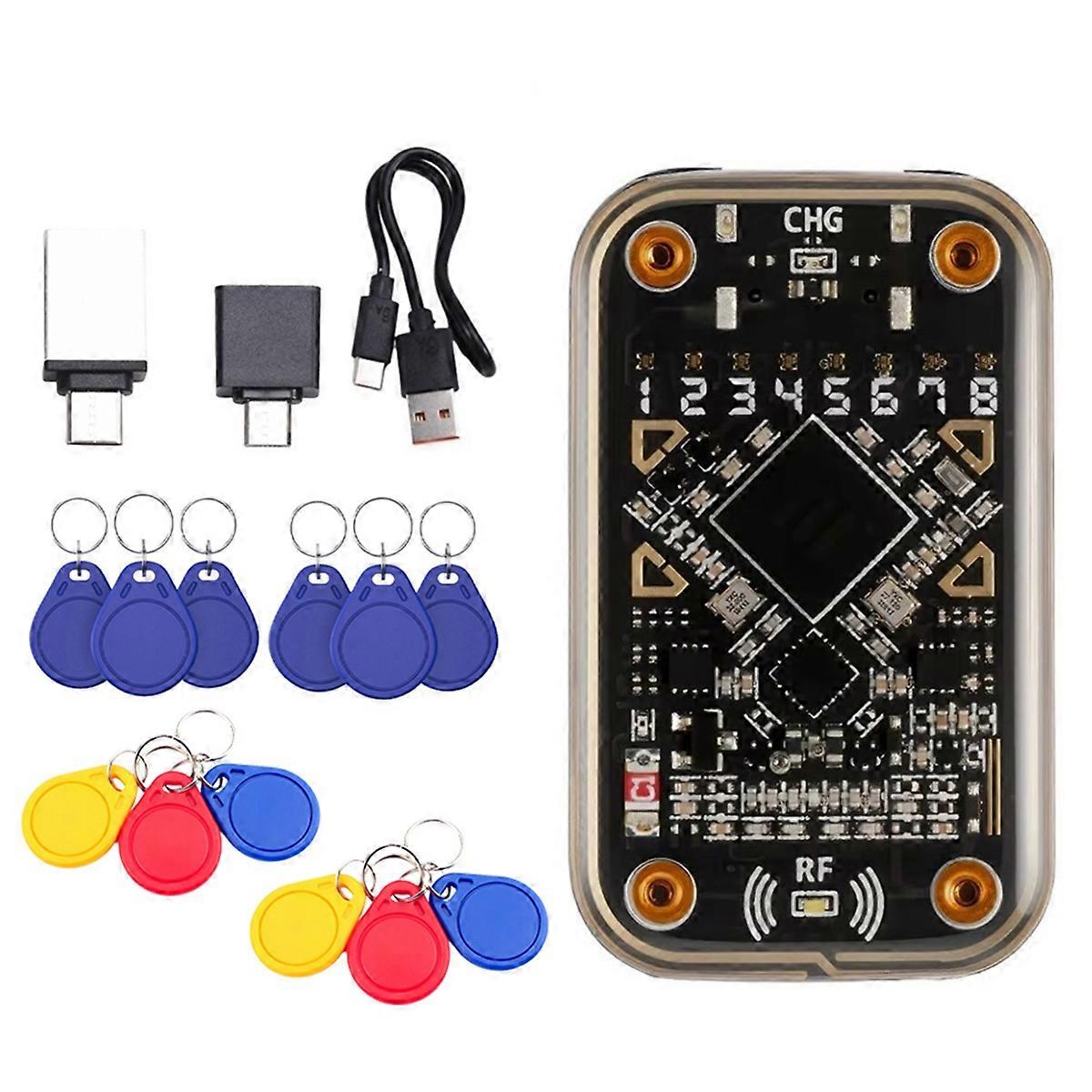 Chameleon Ultra Contactless Smart Card Emulator RFID Smart Chip Reader+6xCUID/UID Keychain Compliant to NFC Read Writer