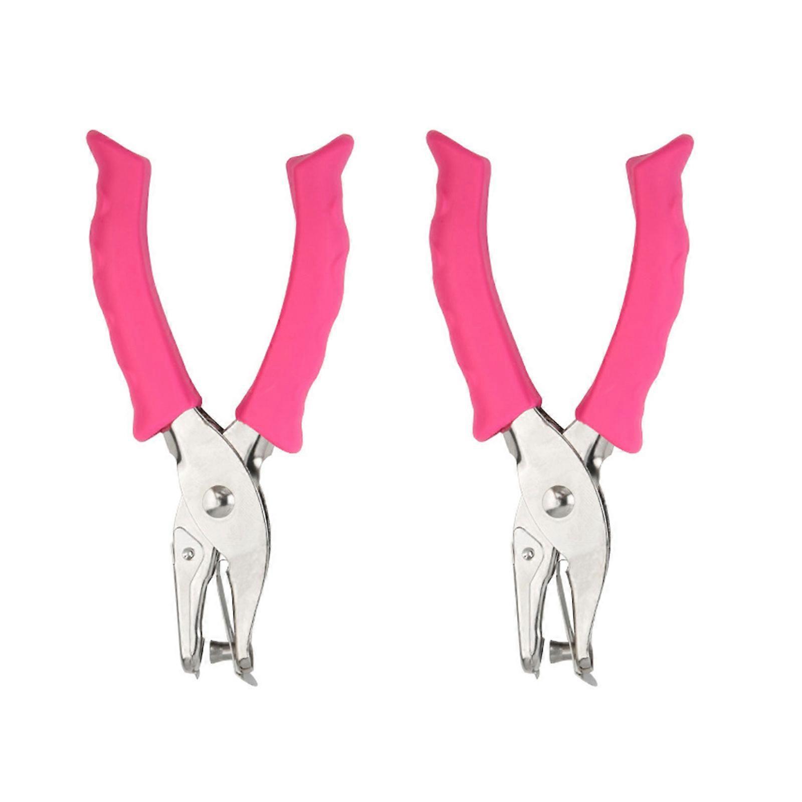 DIY Loose Leaf Hole Puncher 8 Sheets Capacity Single Hole Paper Punch 6mm Aperture for Punching Cardstock Paper  pink