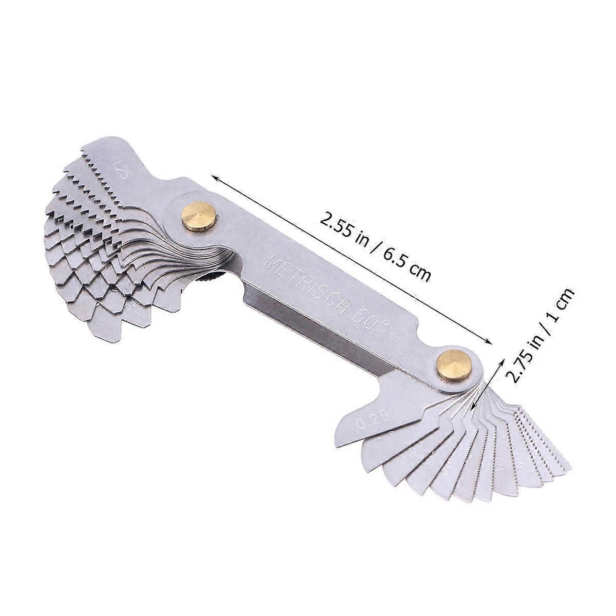 Metric Thread Gauge Silver Accurate Thread Measurement for Measuring Use with Pitch Gauge Tool